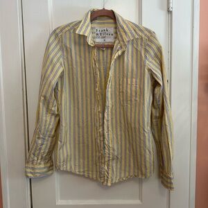 Frank & Eileen Barry Yellow and Blue Striped Shirt sz M (reco sz 4)